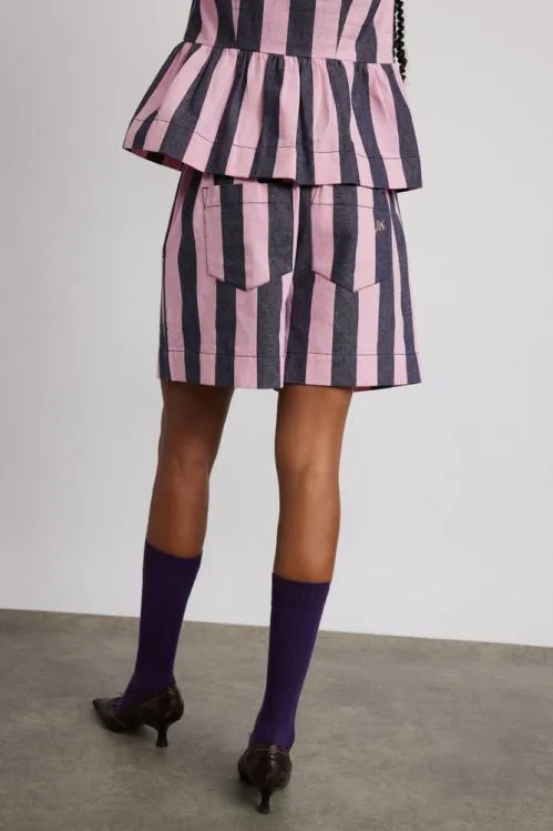 Women Coords Damson Madder Rafe Shorts 8211 Blue Pink Stripe