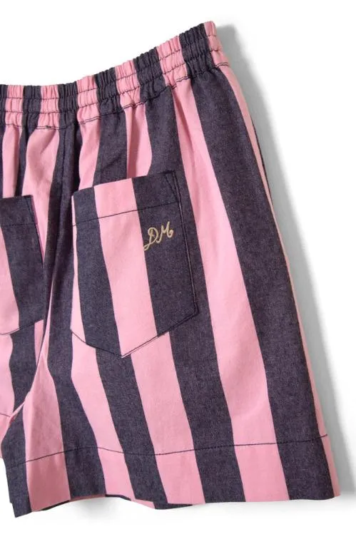 Women Coords Damson Madder Rafe Shorts 8211 Blue Pink Stripe