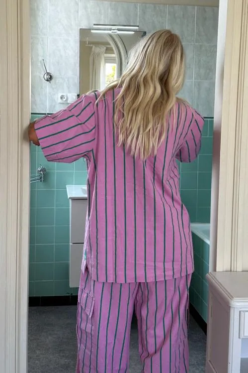 Women Coords Damson Madder Sydney Stripe Shirt