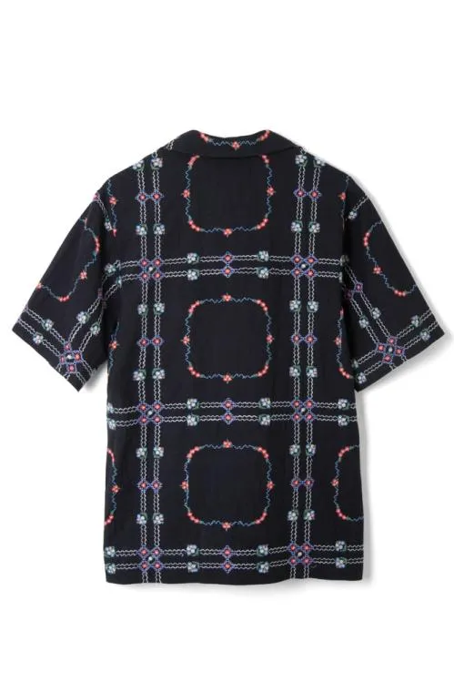Women Coords Damson Madder Tablecloth Embroidered Shirt 8211 Black Floral