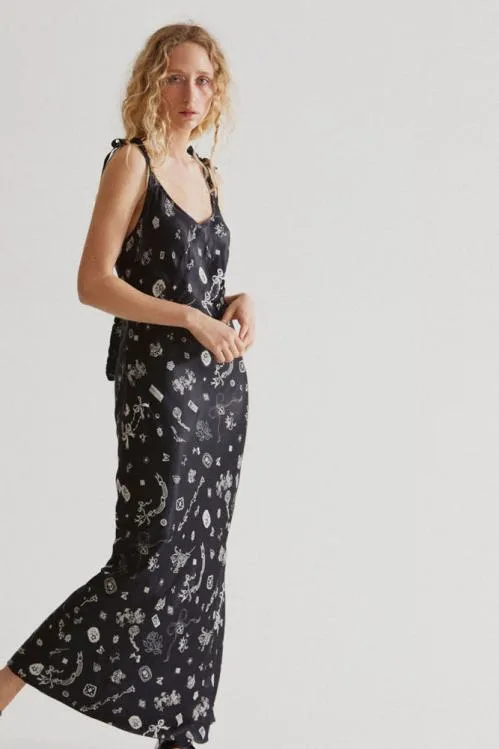 Women Dresses Damson Madder Cleo Slip Dress Symbol Print