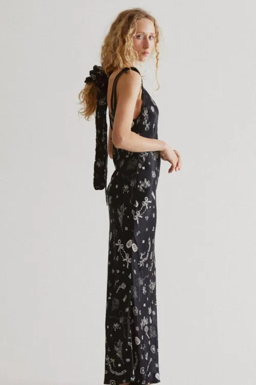 Women Dresses Damson Madder Cleo Slip Dress Symbol Print