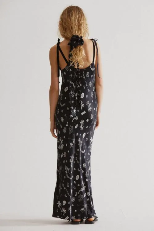Women Dresses Damson Madder Cleo Slip Dress Symbol Print