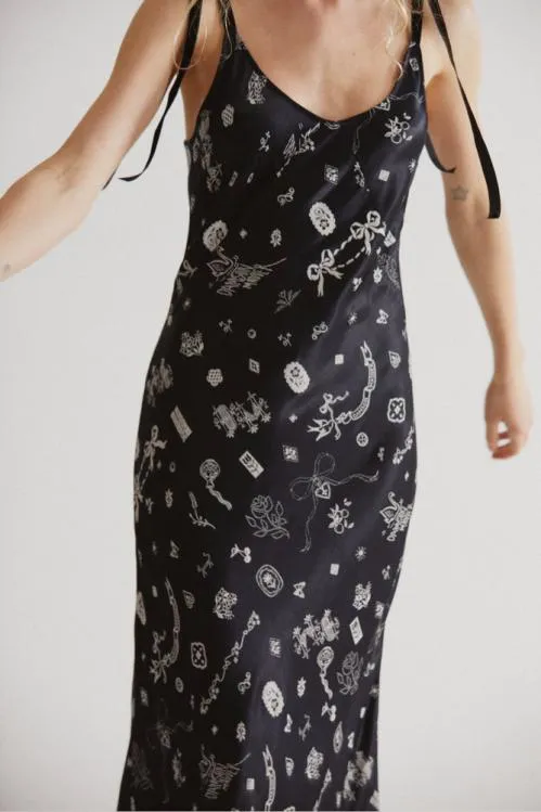 Women Dresses Damson Madder Cleo Slip Dress Symbol Print
