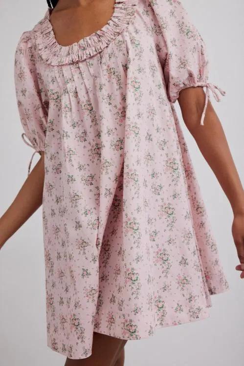 Women Dresses Damson Madder Jemima Ruffle Mini Dress 8211 Vintage Floral