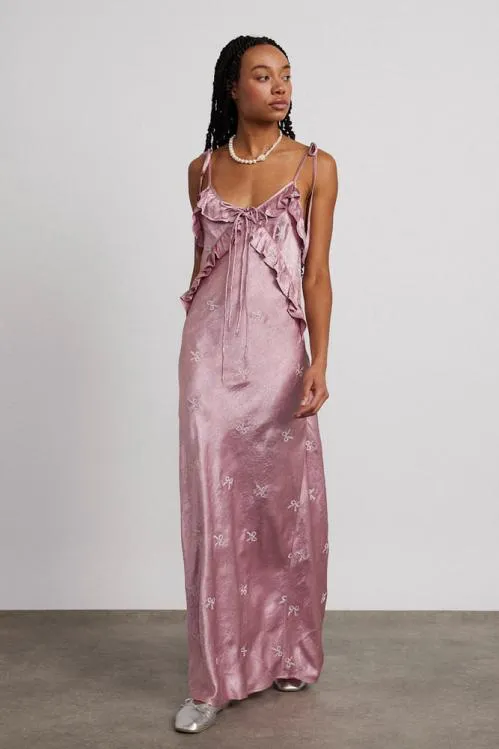 Women Dresses Damson Madder Kiki Embroidered Dress 8211 Pink Bow