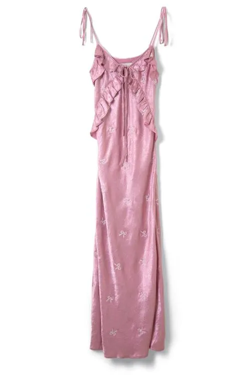 Women Dresses Damson Madder Kiki Embroidered Dress 8211 Pink Bow
