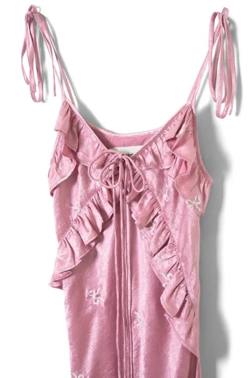 Women Dresses Damson Madder Kiki Embroidered Dress 8211 Pink Bow