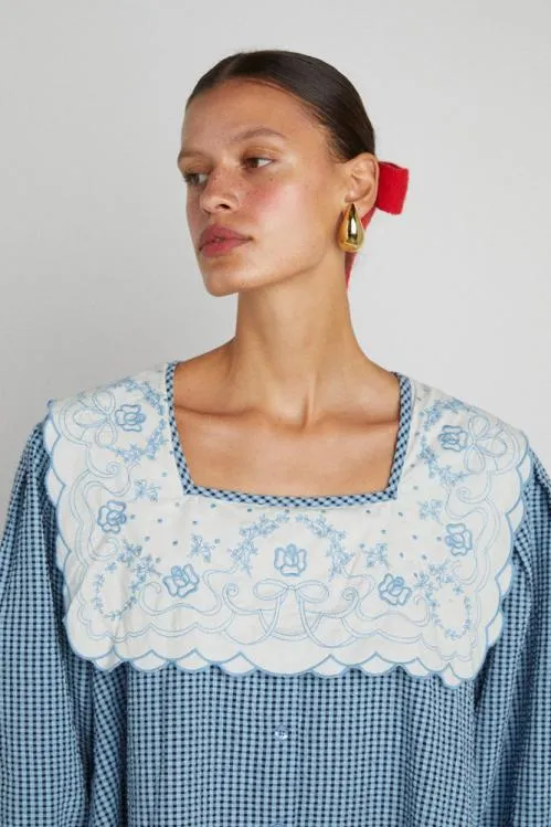 Women Dresses Damson Madder Mala Mini 8211 Blue Gingham