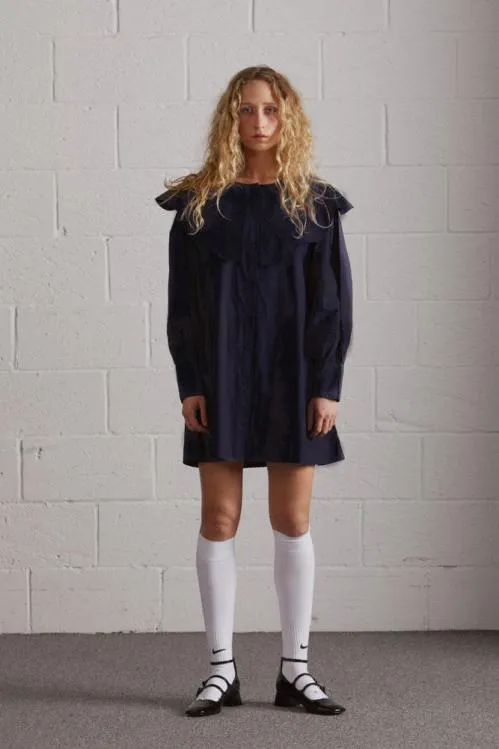 Women Dresses Damson Madder Mimi Mini Dress 8211 Navy Broderie