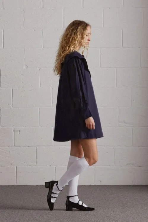 Women Dresses Damson Madder Mimi Mini Dress 8211 Navy Broderie