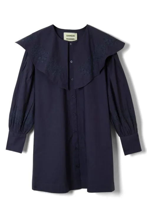 Women Dresses Damson Madder Mimi Mini Dress 8211 Navy Broderie