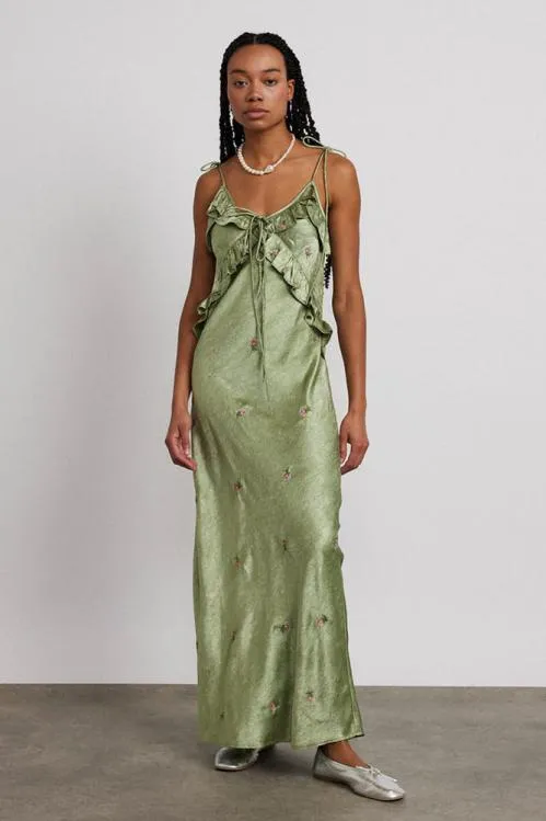 Women Dresses Damson Madder Oceanus Slip Dress 8211 Sage Rose
