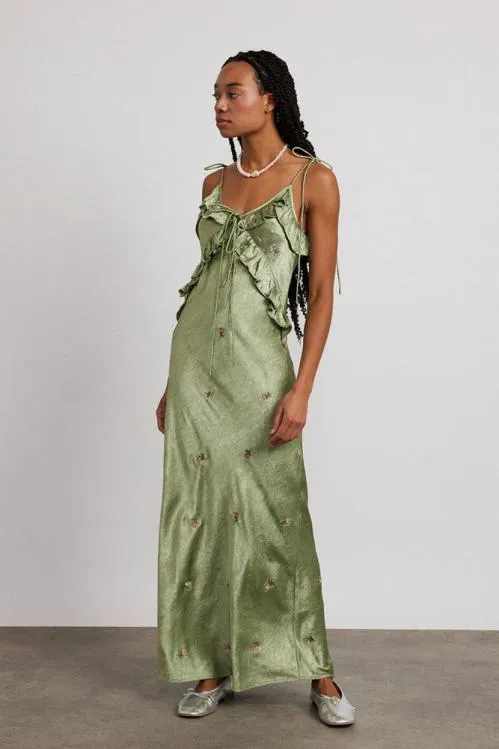 Women Dresses Damson Madder Oceanus Slip Dress 8211 Sage Rose