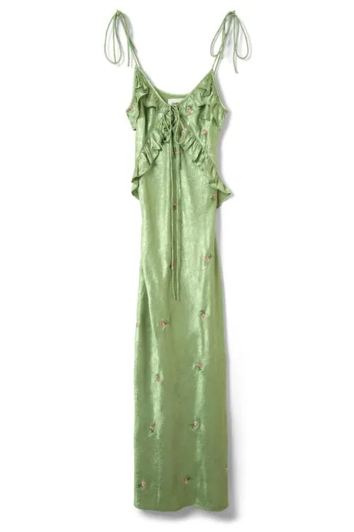 Women Dresses Damson Madder Oceanus Slip Dress 8211 Sage Rose