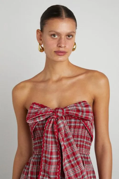 Women Dresses Damson Madder Pia Midi Dress 8211 Red Check