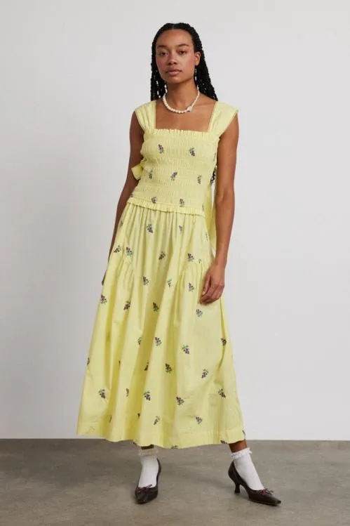 Women Dresses Damson Madder Tish Poplin Midi Dress 8211 Grape Embroidery
