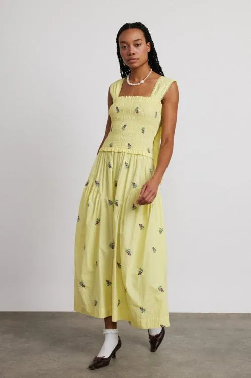 Women Dresses Damson Madder Tish Poplin Midi Dress 8211 Grape Embroidery