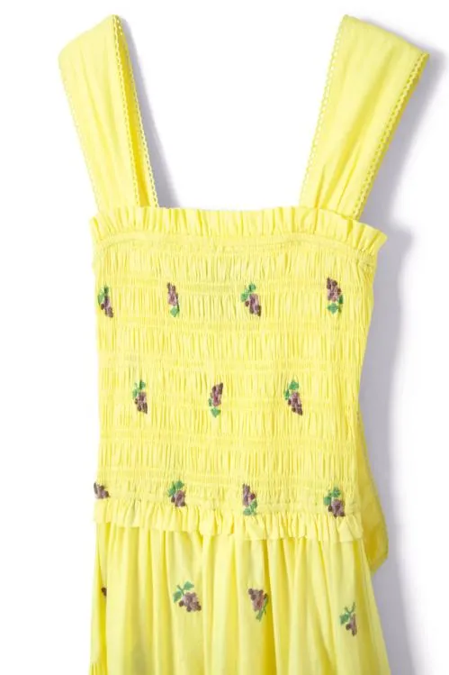 Women Dresses Damson Madder Tish Poplin Midi Dress 8211 Grape Embroidery