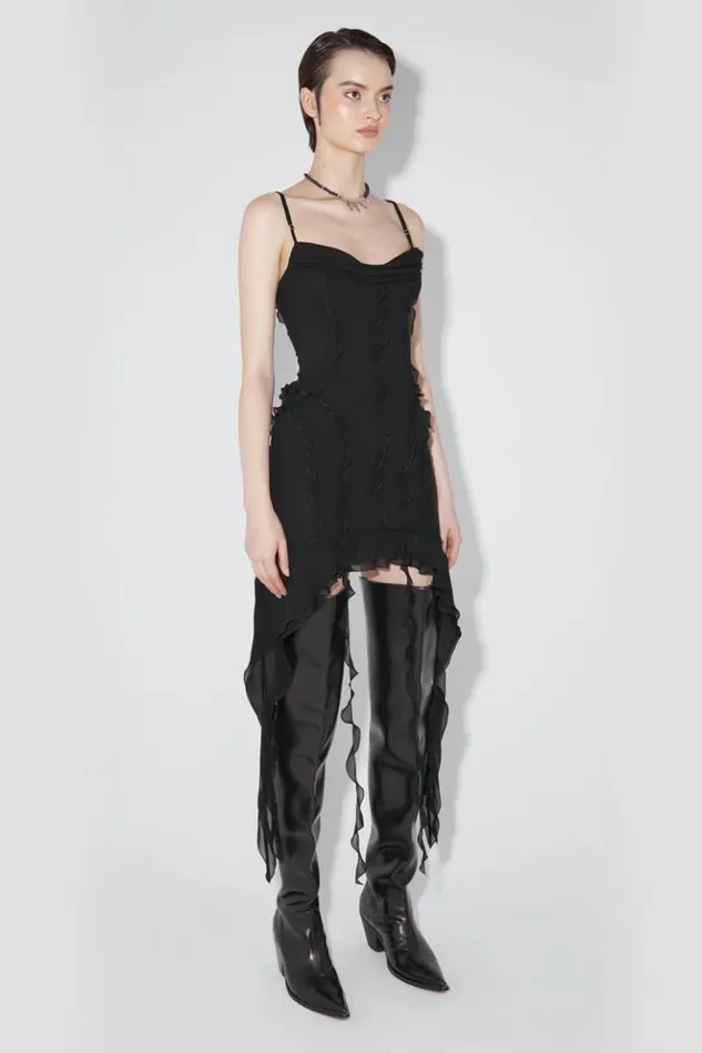 Women Dresses MISBHV Chiffon Mini Dress Black