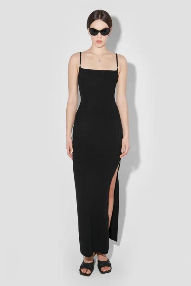 Women Dresses MISBHV Knitted Seamless Maxi Dress With Slit Black