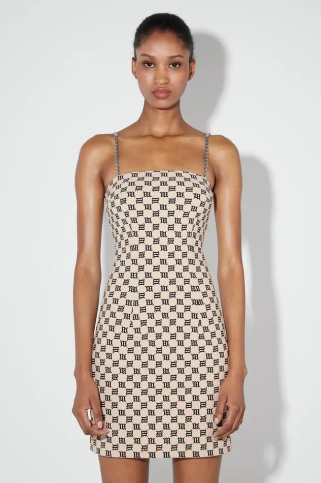 Women Dresses MISBHV Monogram Spaghetti Mini Dress Beige