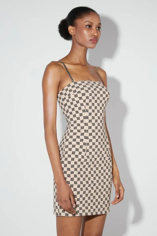 Women Dresses MISBHV Monogram Spaghetti Mini Dress Beige
