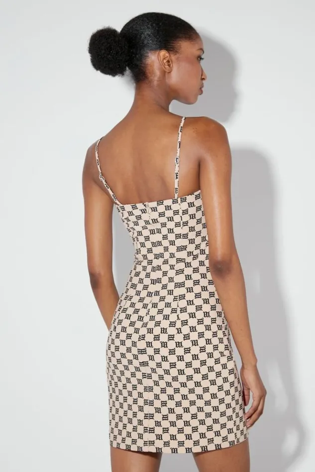 Women Dresses MISBHV Monogram Spaghetti Mini Dress Beige