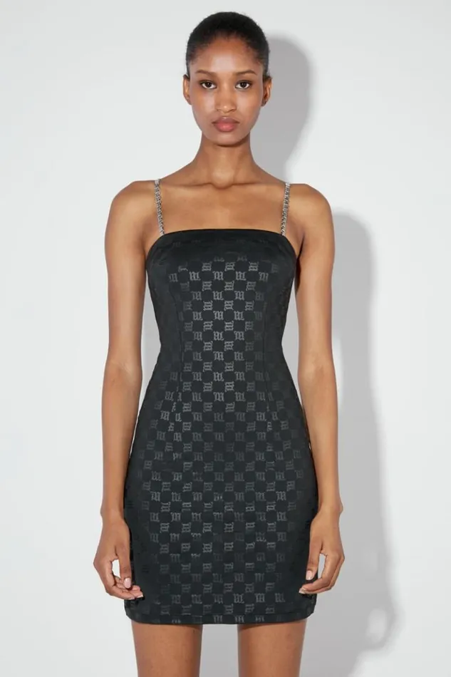 Women Dresses MISBHV Monogram Spaghetti Mini Dress Black