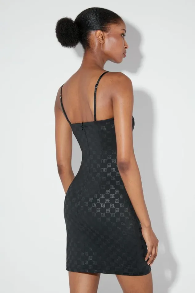 Women Dresses MISBHV Monogram Spaghetti Mini Dress Black