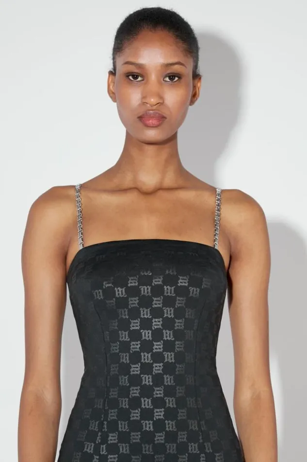 Women Dresses MISBHV Monogram Spaghetti Mini Dress Black