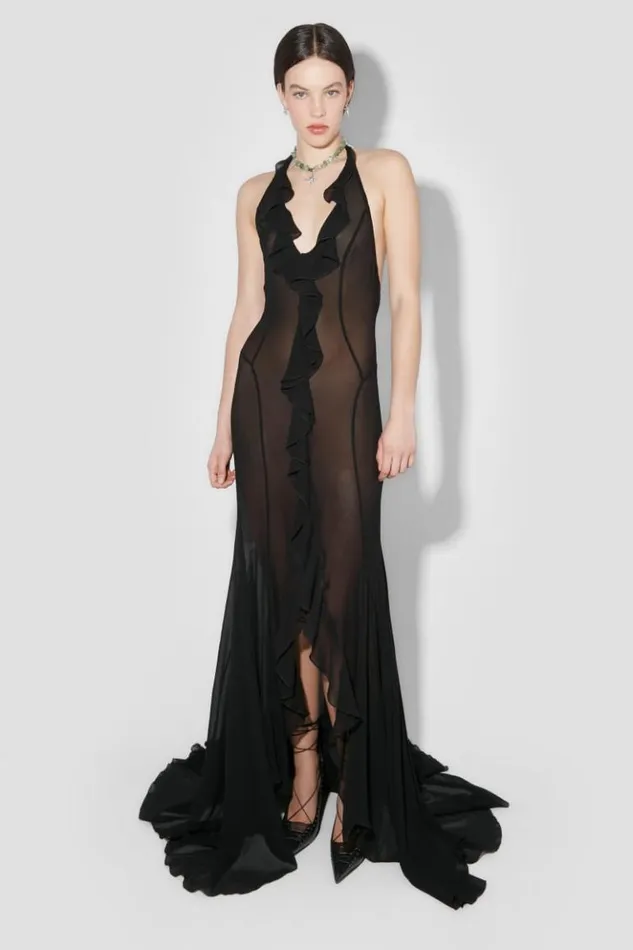 Women Dresses MISBHV Recycled Viscose Chiffon Maxi Dress Black