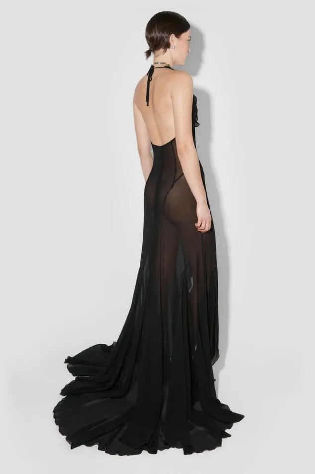 Women Dresses MISBHV Recycled Viscose Chiffon Maxi Dress Black