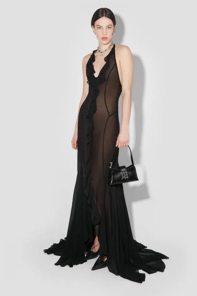 Women Dresses MISBHV Recycled Viscose Chiffon Maxi Dress Black