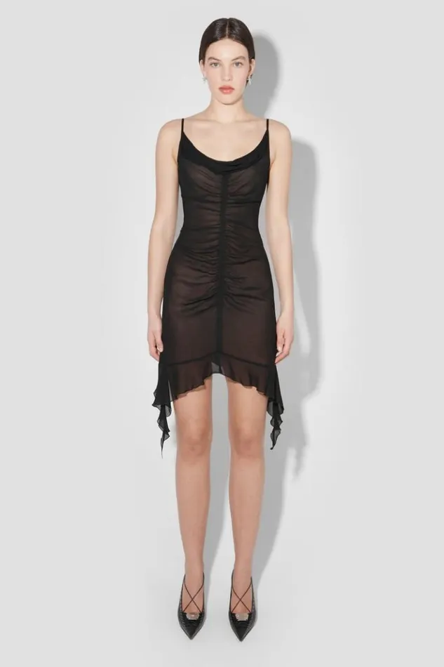 Women Dresses MISBHV Recycled Viscose Chiffon Mini Dress Black