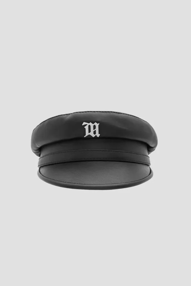 Women Hats MISBHV Leather Monogram Gavroche Black