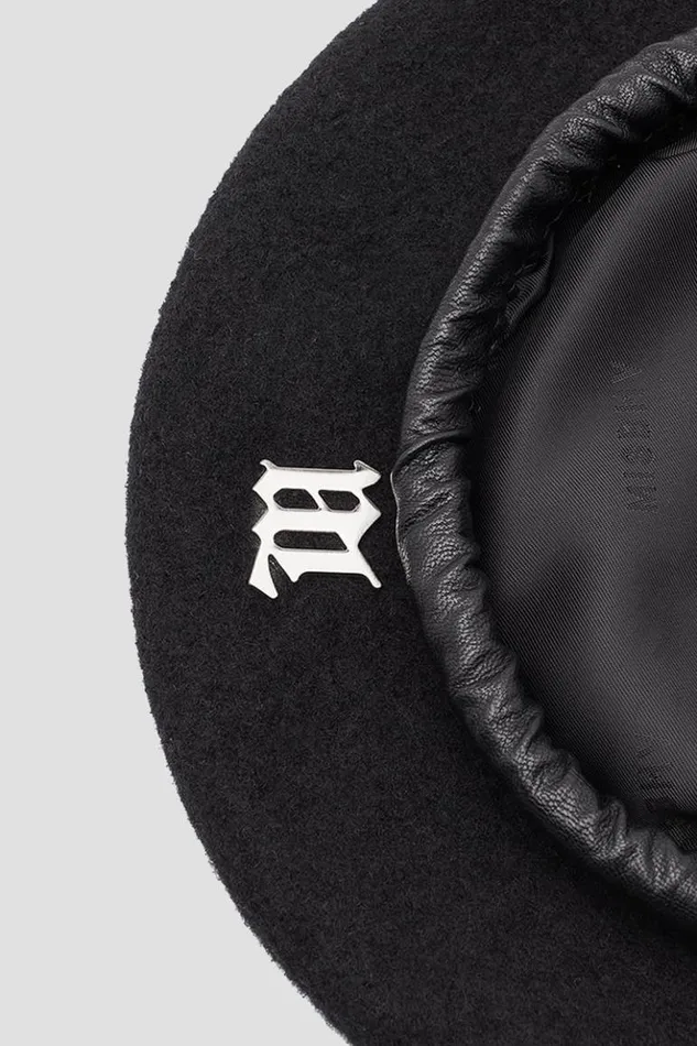 Women Hats MISBHV Signature Wool Beret Black