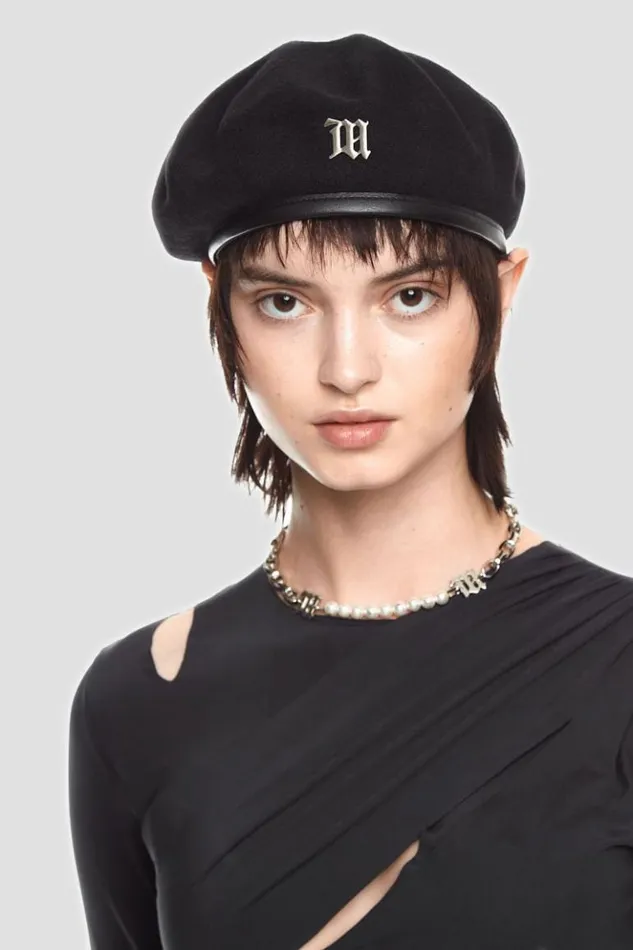 Women Hats MISBHV Signature Wool Beret Black