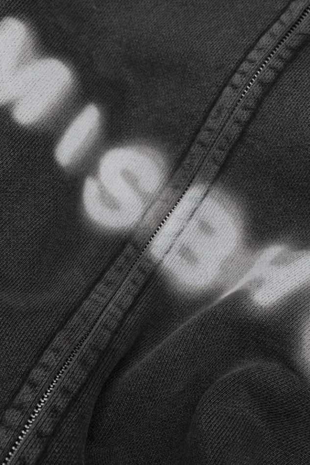 Women Hoodies and Sweats MISBHV Community Zipped Hoodie Washed Black