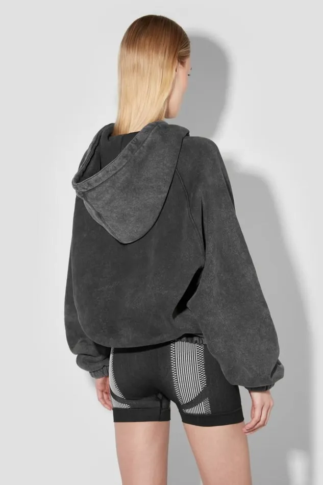 Women Hoodies and Sweats MISBHV Community Zipped Hoodie Washed Black