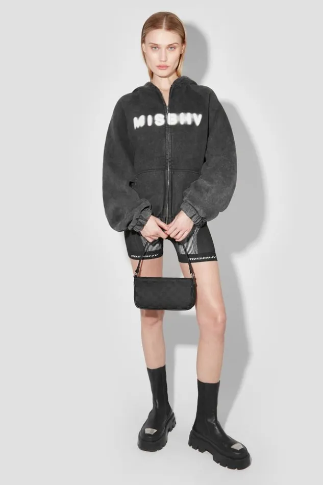 Women Hoodies and Sweats MISBHV Community Zipped Hoodie Washed Black