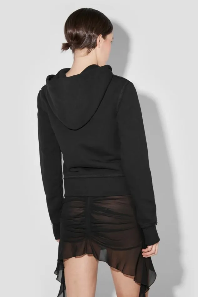 Women Hoodies and Sweats MISBHV Crystal Zipped Hoodie Black