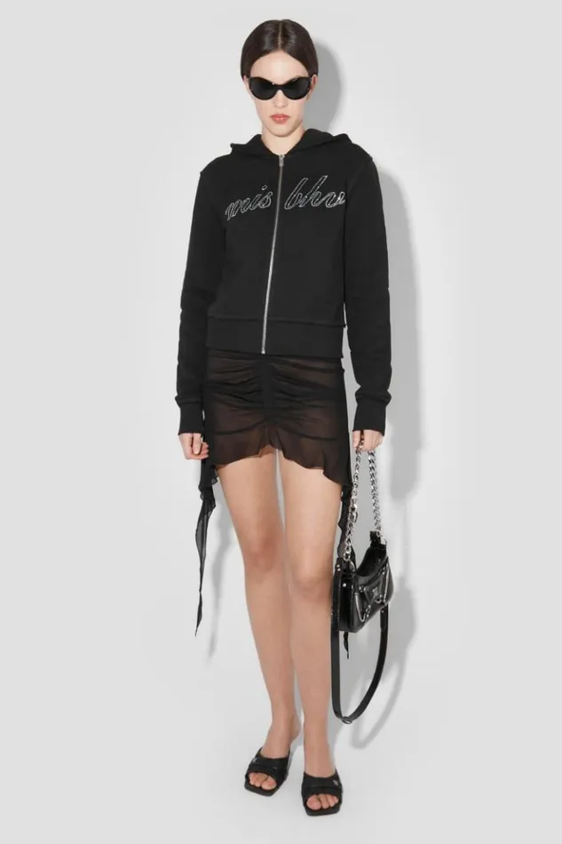 Women Hoodies and Sweats MISBHV Crystal Zipped Hoodie Black