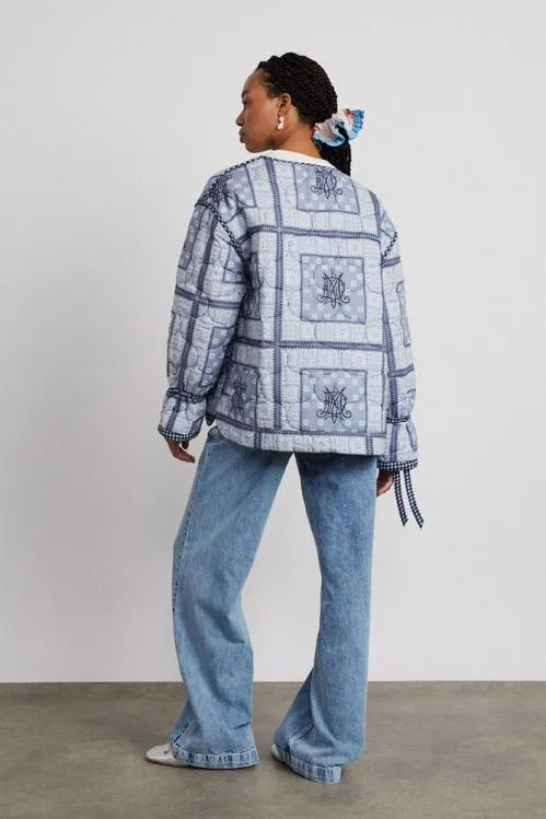 Women Jackets and Coats Damson Madder Reversible Dalton Quilted Jacket 8211 Mixed Blue