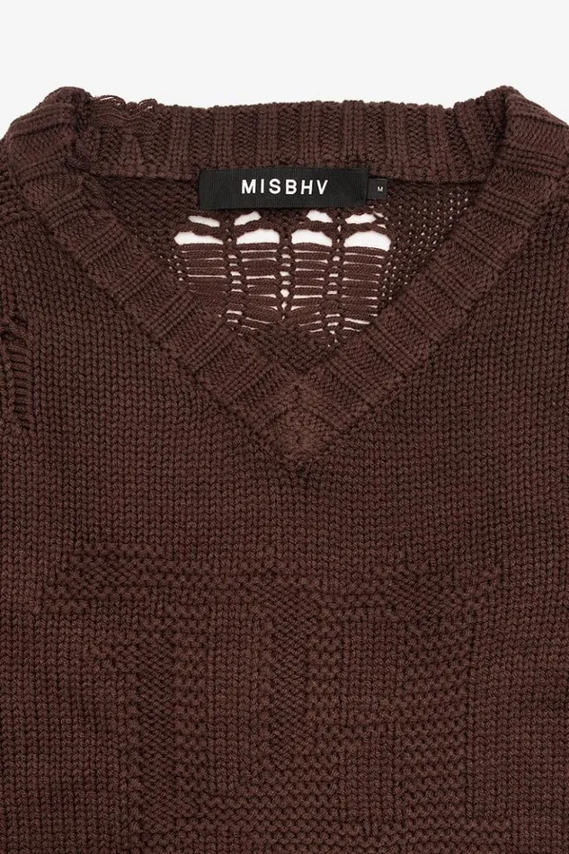 Women Knitwear MISBHV Distressed Knit Brown