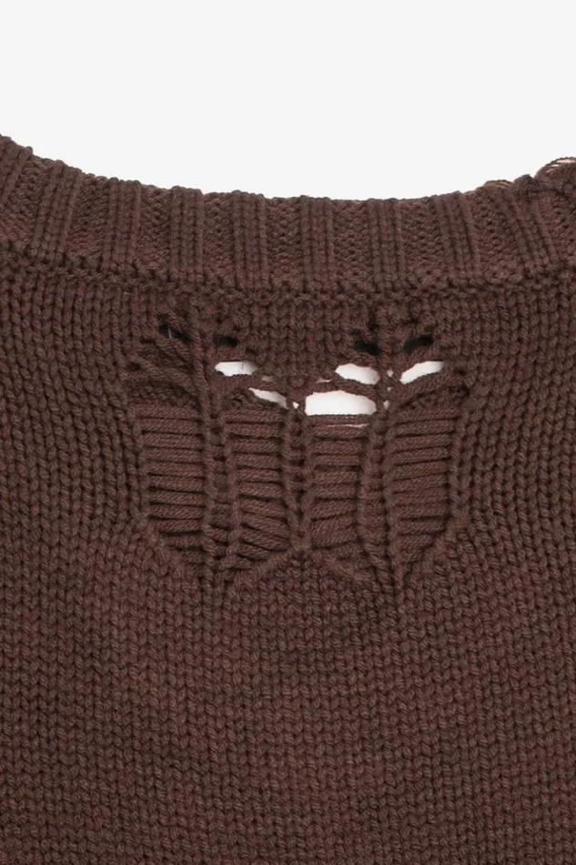 Women Knitwear MISBHV Distressed Knit Brown