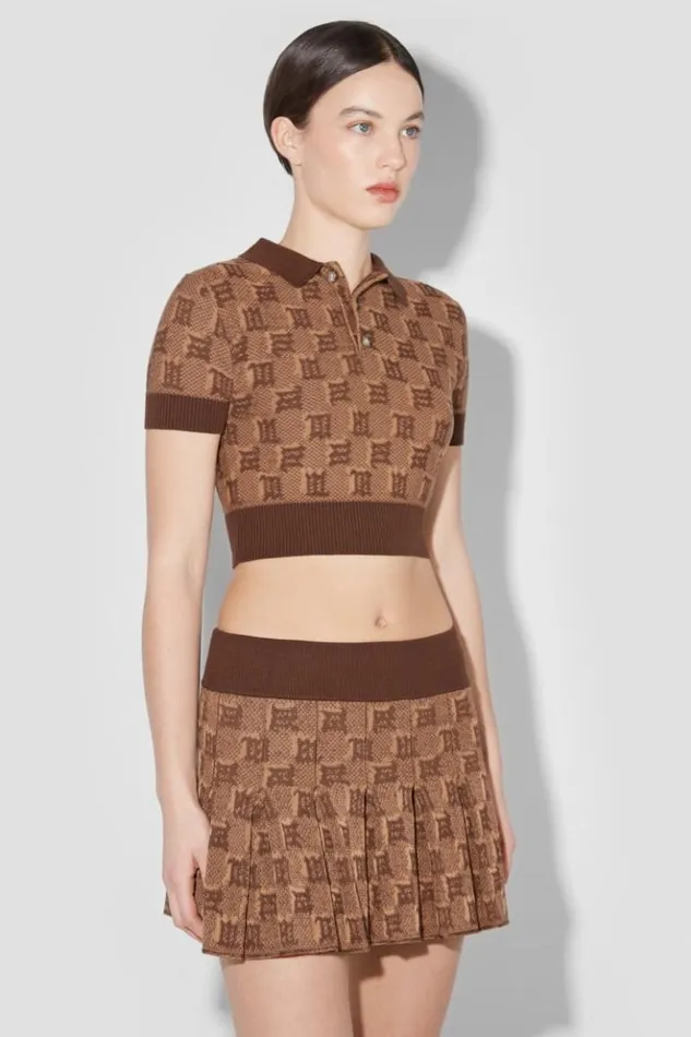 Women Knitwear MISBHV Knitted Monogram Polo Top Brown