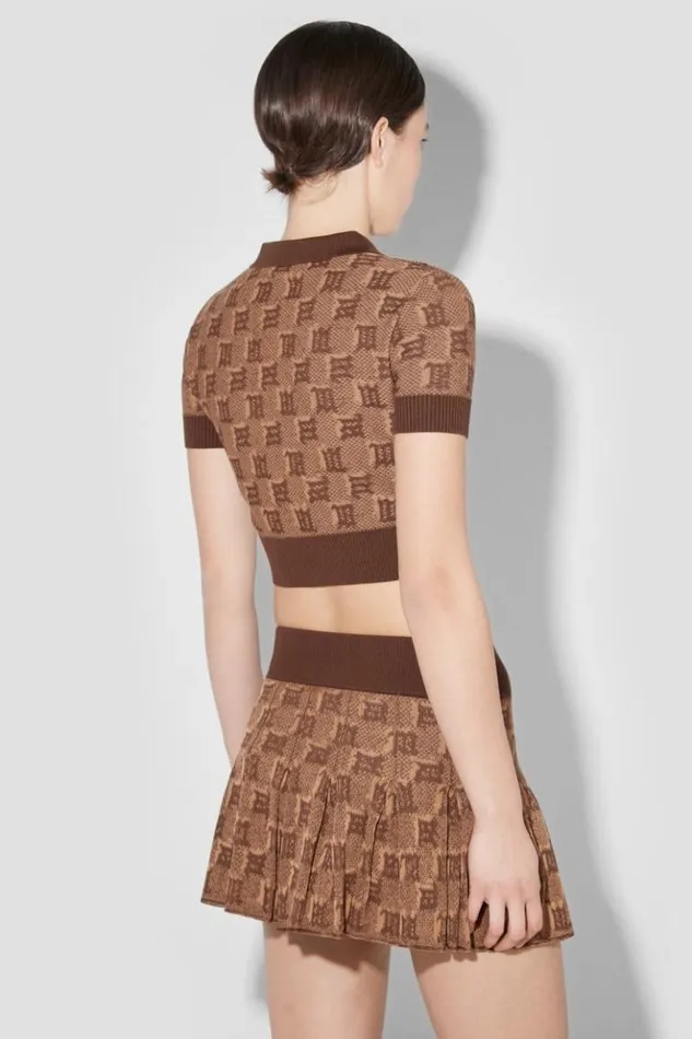 Women Knitwear MISBHV Knitted Monogram Polo Top Brown