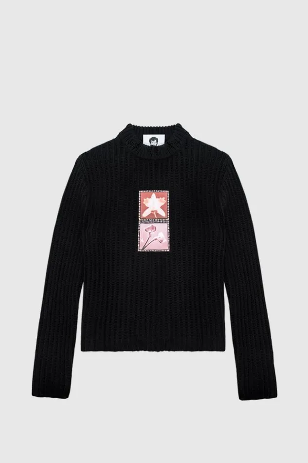 Women Knitwear MISBHV Lily Orchid Robert Mapplethorpe Sweater Black