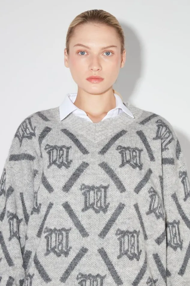 Women Knitwear MISBHV M Argyle Knit Perfect Grey